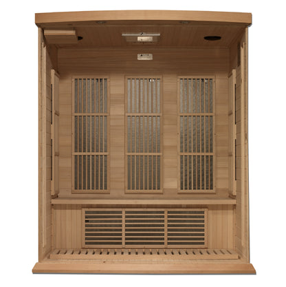 New 2026 Maxxus 3 Person Near Zero EMF FAR Infrared Sauna - Canadian Hemlock