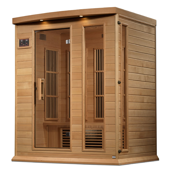 New 2026 Maxxus 3 Person Near Zero EMF FAR Infrared Sauna - Canadian Hemlock
