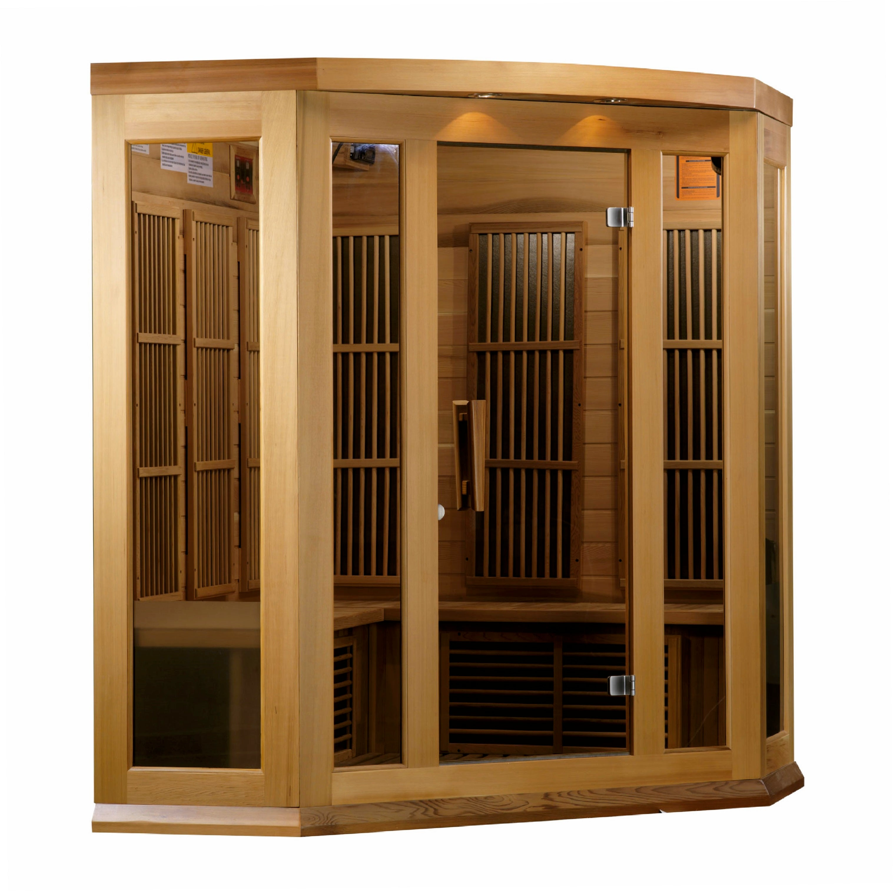 New 2026 Maxxus "Avignon Edition" 3 Person Corner Near Zero EMF FAR Infrared Sauna - Canadian Red Cedar