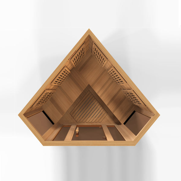 New 2026 Maxxus "Avignon Edition" 3 Person Corner Near Zero EMF FAR Infrared Sauna - Canadian Red Cedar