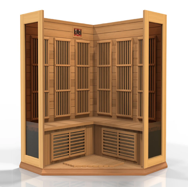 New 2026 Maxxus "Avignon" 3 Person Corner Near Zero EMF FAR IR Sauna (MX-K356-01-ZF CED)