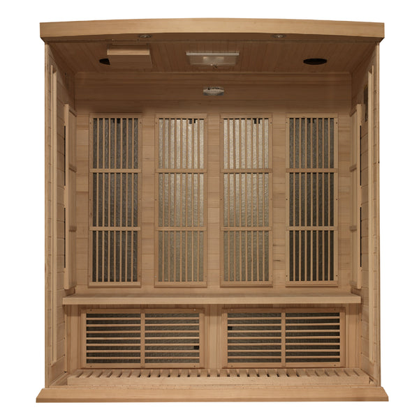 New 2026 Maxxus 4 Person Near Zero EMF FAR Infrared Sauna - Canadian Hemlock