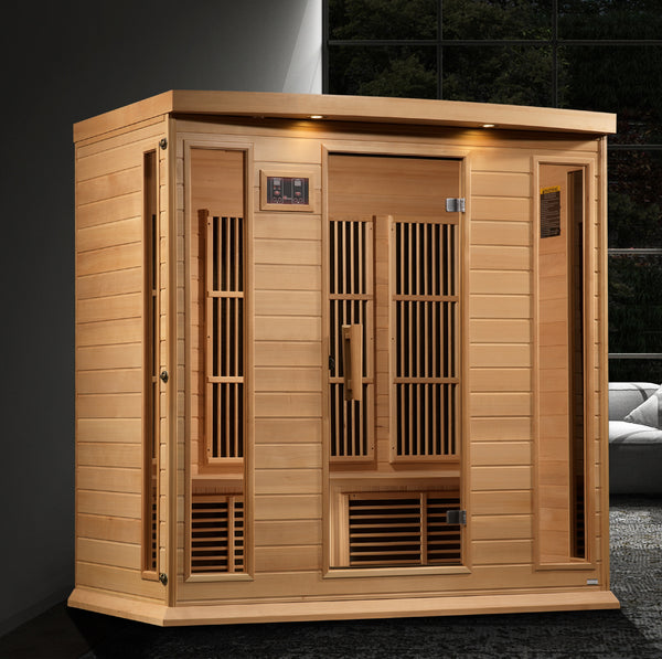 New 2026 Maxxus 4 Person Near Zero EMF FAR Infrared Sauna - Canadian Hemlock