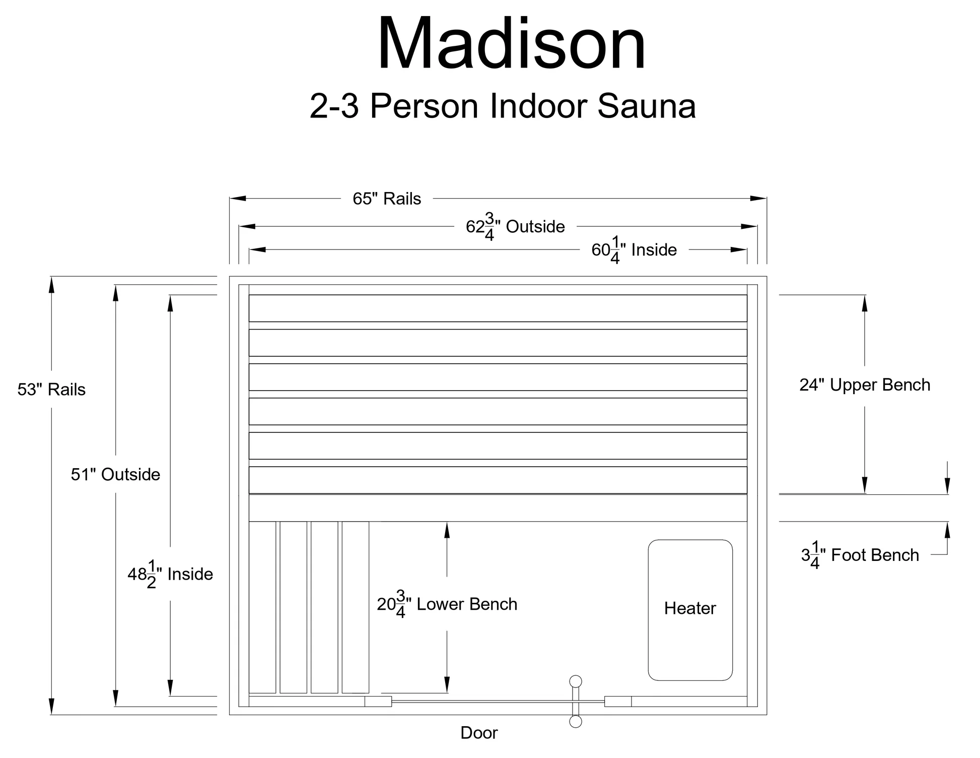 Almost Heaven Madison 2-3 Person Hybrid Indoor Sauna (Respite Series - Hybrid Option)