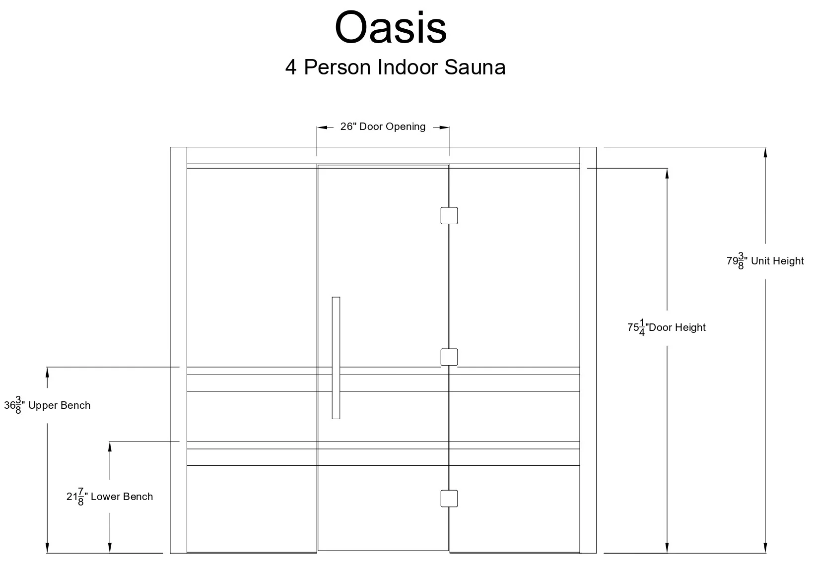 Almost Heaven Oasis 4-Person Indoor Sauna (Vision Series - Hybrid Option)