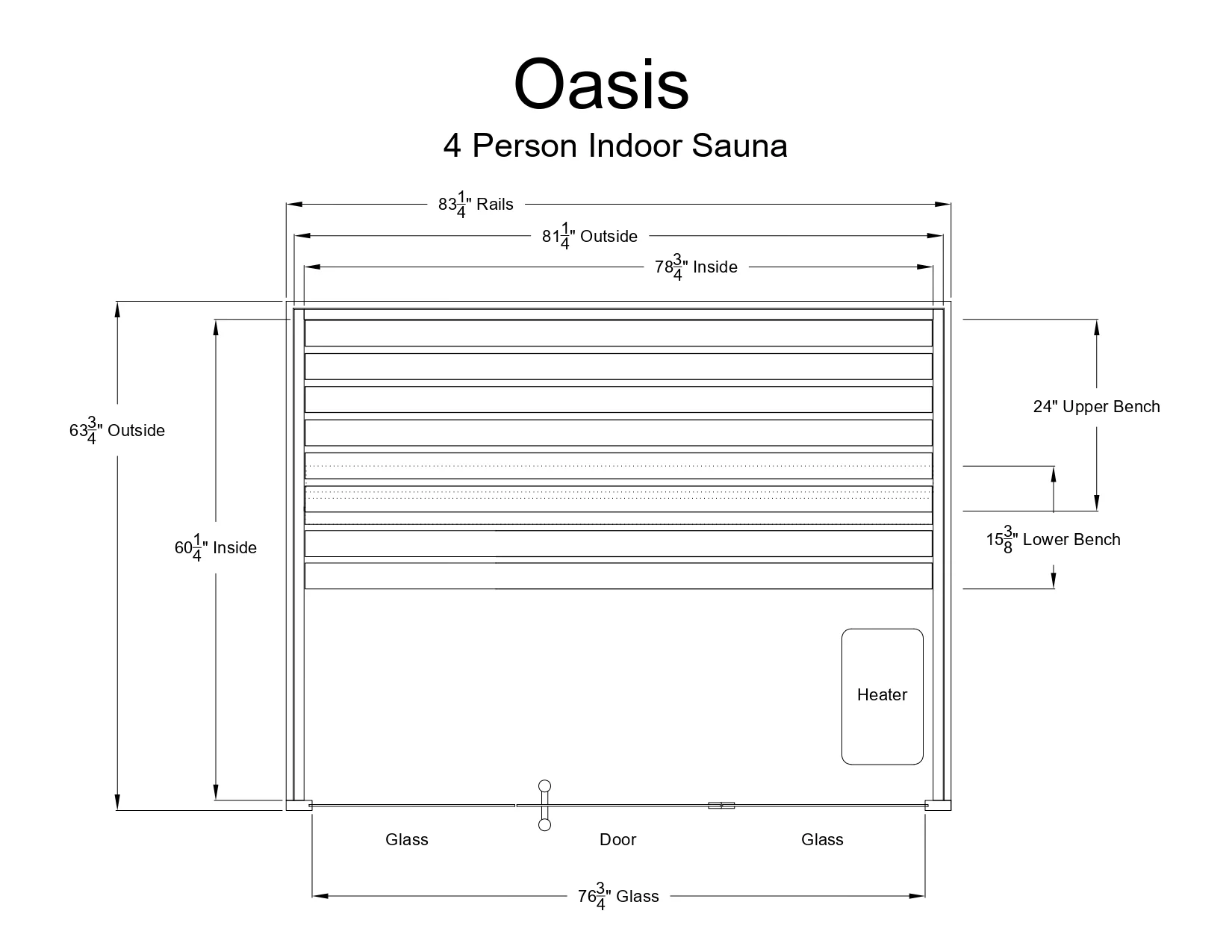 Almost Heaven Oasis 4-Person Indoor Sauna (Vision Series - Hybrid Option)