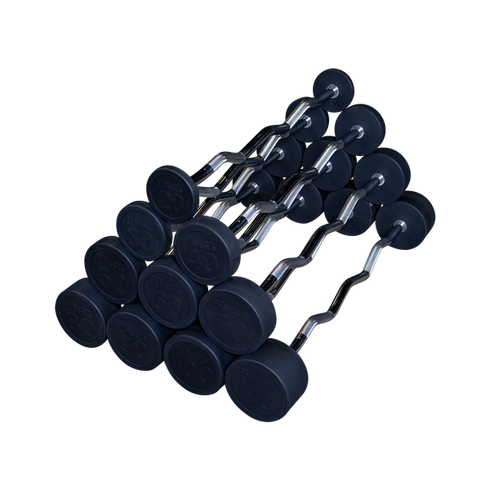 Body-Solid Rubber Coated Fixed Curl Barbell