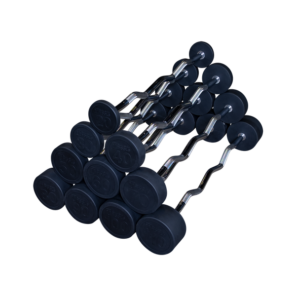 Body-Solid Rubber Coated Fixed Curl Barbell