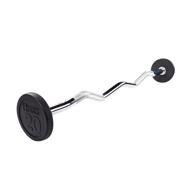 Body-Solid Rubber Coated Fixed Curl Barbell