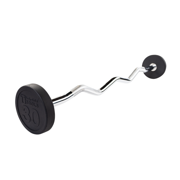 Body-Solid Rubber Coated Fixed Curl Barbell