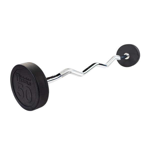 Body-Solid Rubber Coated Fixed Curl Barbell