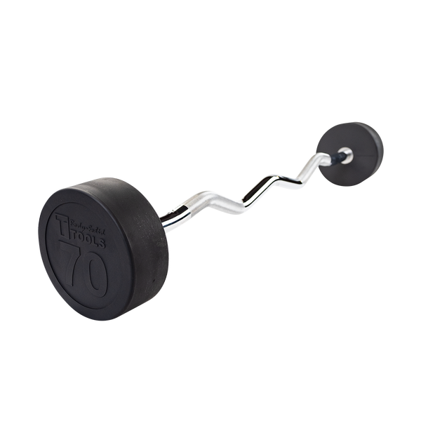 Body-Solid Rubber Coated Fixed Curl Barbell