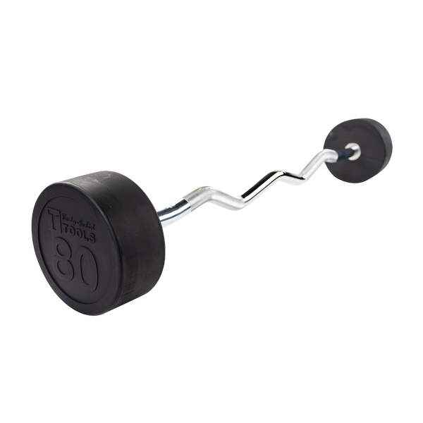 Body-Solid Rubber Coated Fixed Curl Barbell