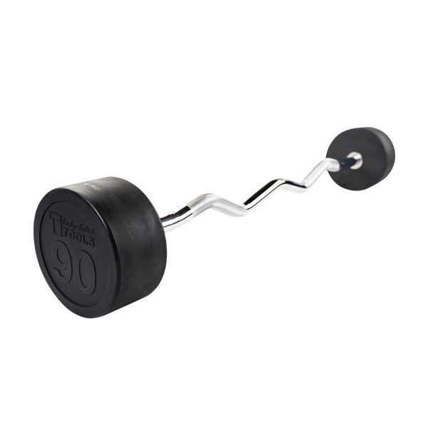 Body-Solid Rubber Coated Fixed Curl Barbell