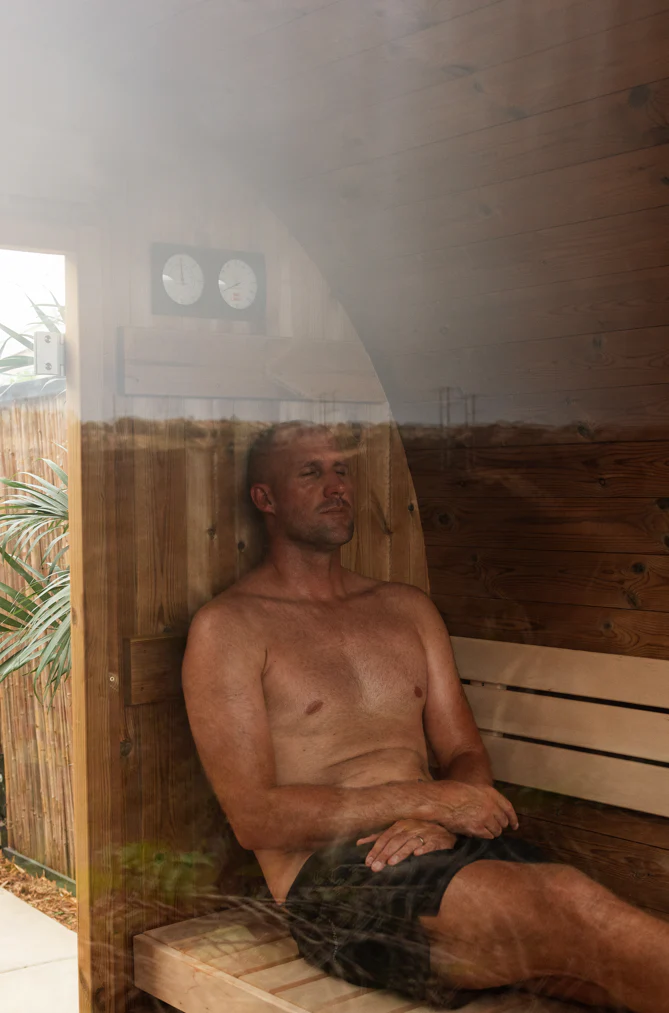 Almost Heaven Takoa 4-6 Person Half Moon Barrel Sauna (Heritage Collection)