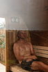 Almost Heaven Evander 6-Person Half-Moon Canopy Barrel Sauna (Heritage Collection)