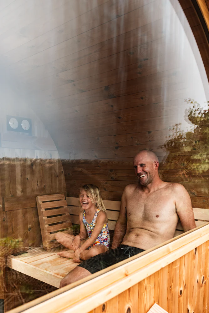 Almost Heaven Takoa 4-6 Person Half Moon Barrel Sauna (Heritage Collection)