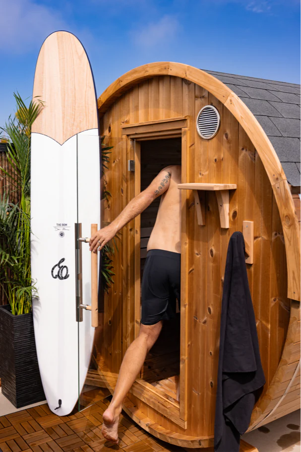Almost Heaven Takoa 4-6 Person Half Moon Barrel Sauna (Heritage Collection)