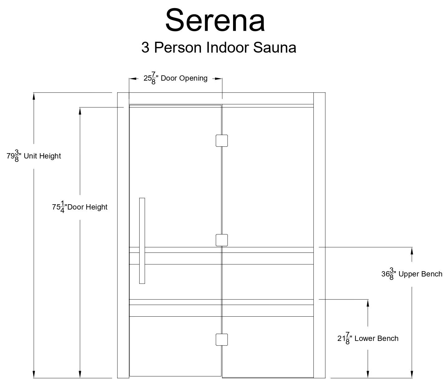 Almost Heaven Serena 3-Person Indoor Sauna (Vision Series - Hybrid Option)