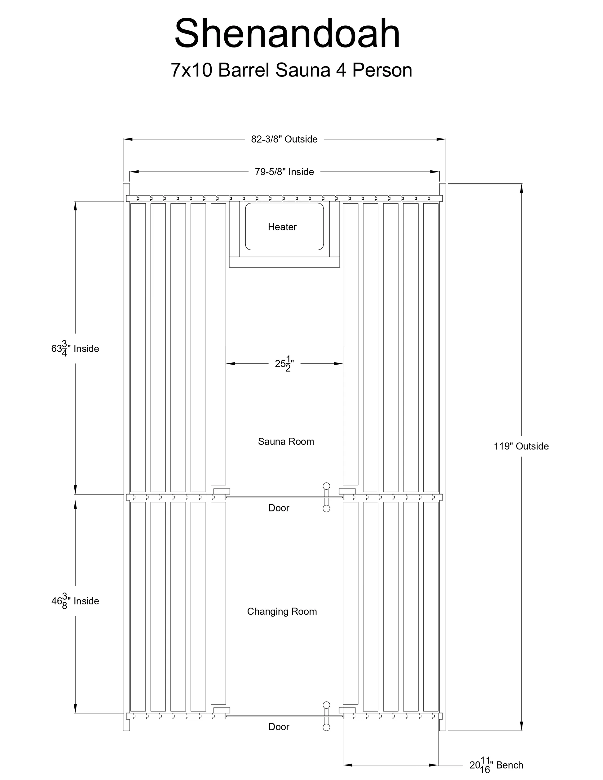 Almost Heaven Shenandoah 4-Person Barrel Sauna