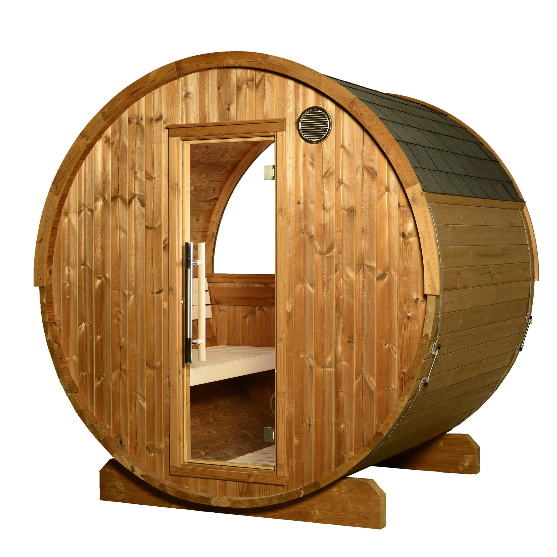 Almost Heaven Takoa 4-6 Person Half Moon Barrel Sauna (Heritage Collection)