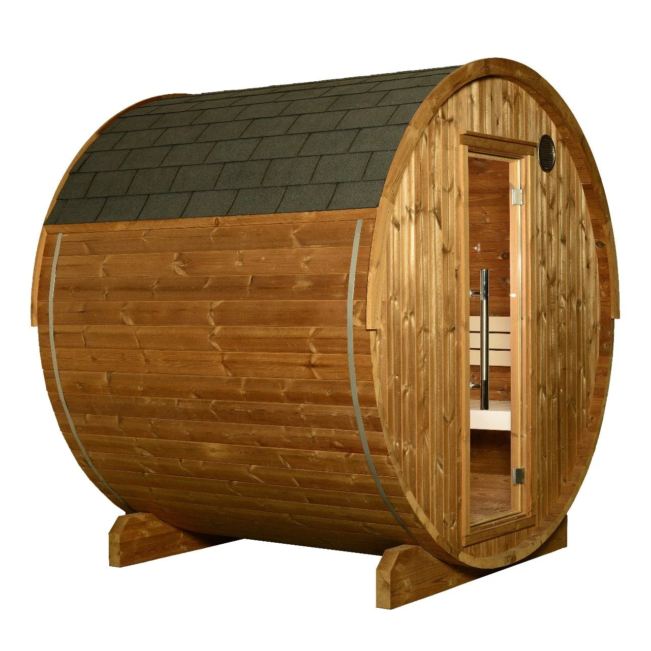 Almost Heaven Takoa 4-6 Person Half Moon Barrel Sauna (Heritage Collection)