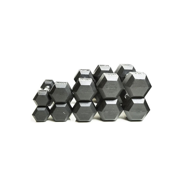 Rubber Hex Dumbbells & Packages