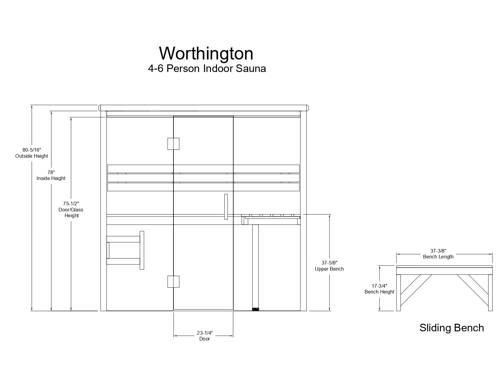 Almost Heaven Worthington 4-6 Person Indoor Sauna