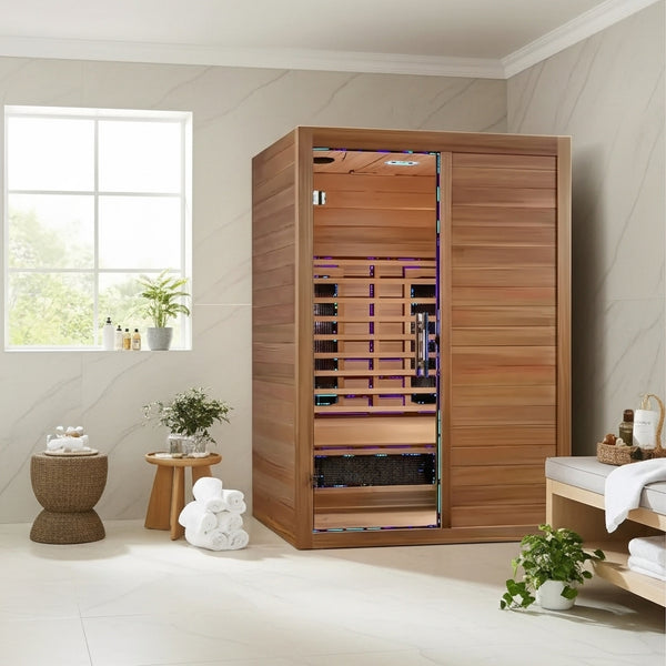 Golden Designs ***New 2024 Model***  S-Line MX-S206-01 Maxxus Full Spectrum Infrared Sauna - Pacific Cedar