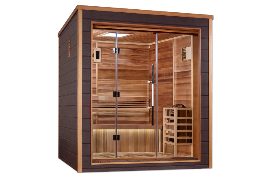 New 2026 Drammen 3-Person Outdoor-Indoor Traditional Sauna