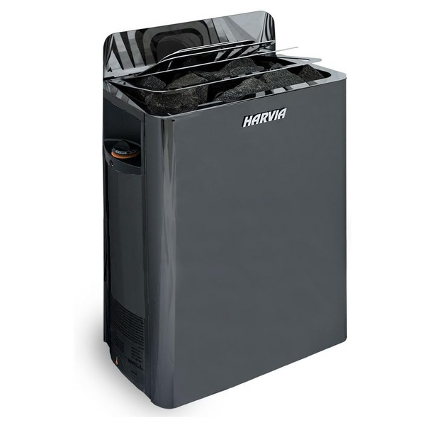 Harvia 8.0kW Black Steel Wall Heater | Built-in Controls