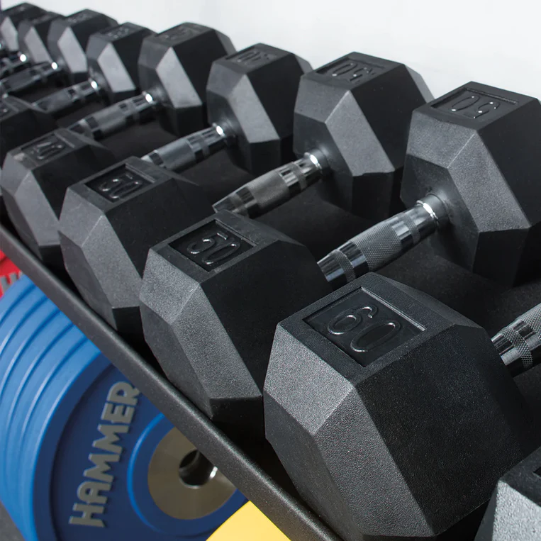 Rubber Hex Dumbbells & Packages