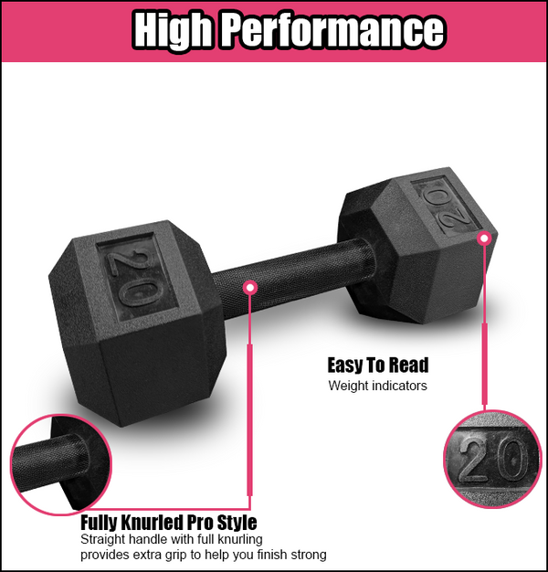 Black Hex Dumbbell