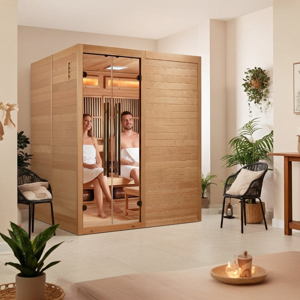 Golden Designs 2025 Toledo GDI-8360-01 6 Per Hybrid Sauna (Indoor). Full Spectrum and Harvia Traditional Stove