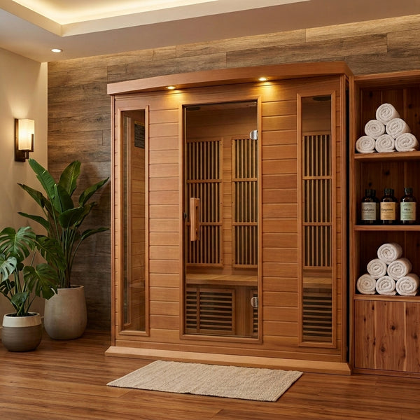 New 2026 Maxxus "Chaumont Edition" 4 Person Near Zero EMF FAR Infrared Sauna - Canadian Red Cedar