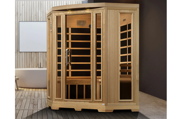 New 2026 Pro 6 "Rebecca" 3-Person Corner Near Zero EMF Far Infrared Sauna
