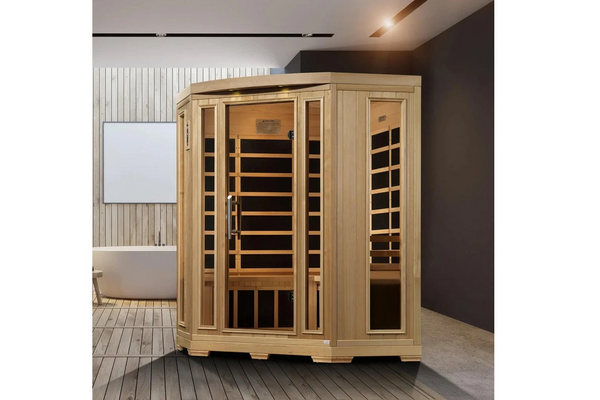 New 2026 Pro 6 "Rebecca" 3 Person Corner Near Zero EMF Far Infrared Sauna