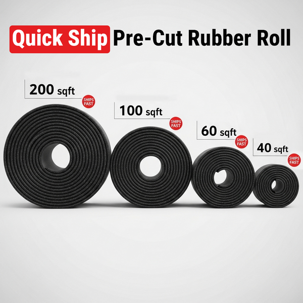 Quick Ship Pre-Cut Rubber Flooring Rolls