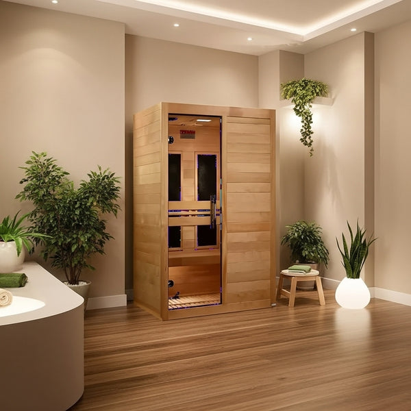Golden Designs ***New 2024 Model*** S-Line MX-S206-01 Maxxus Low EMF FAR Infrared Sauna Canadian Hemlock