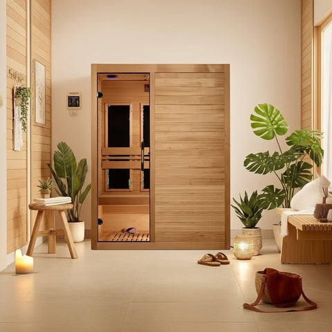 Golden Designs ***New 2024 Model*** S-Line MX-S306-01 Maxxus Low EMF FAR Infrared Sauna Canadian Hemlock
