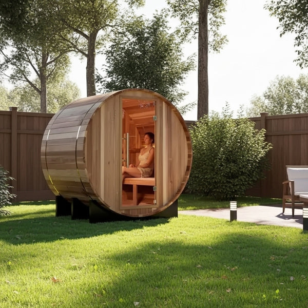 Golden Designs "St. Moritz" 2 Person Barrel Traditional Sauna