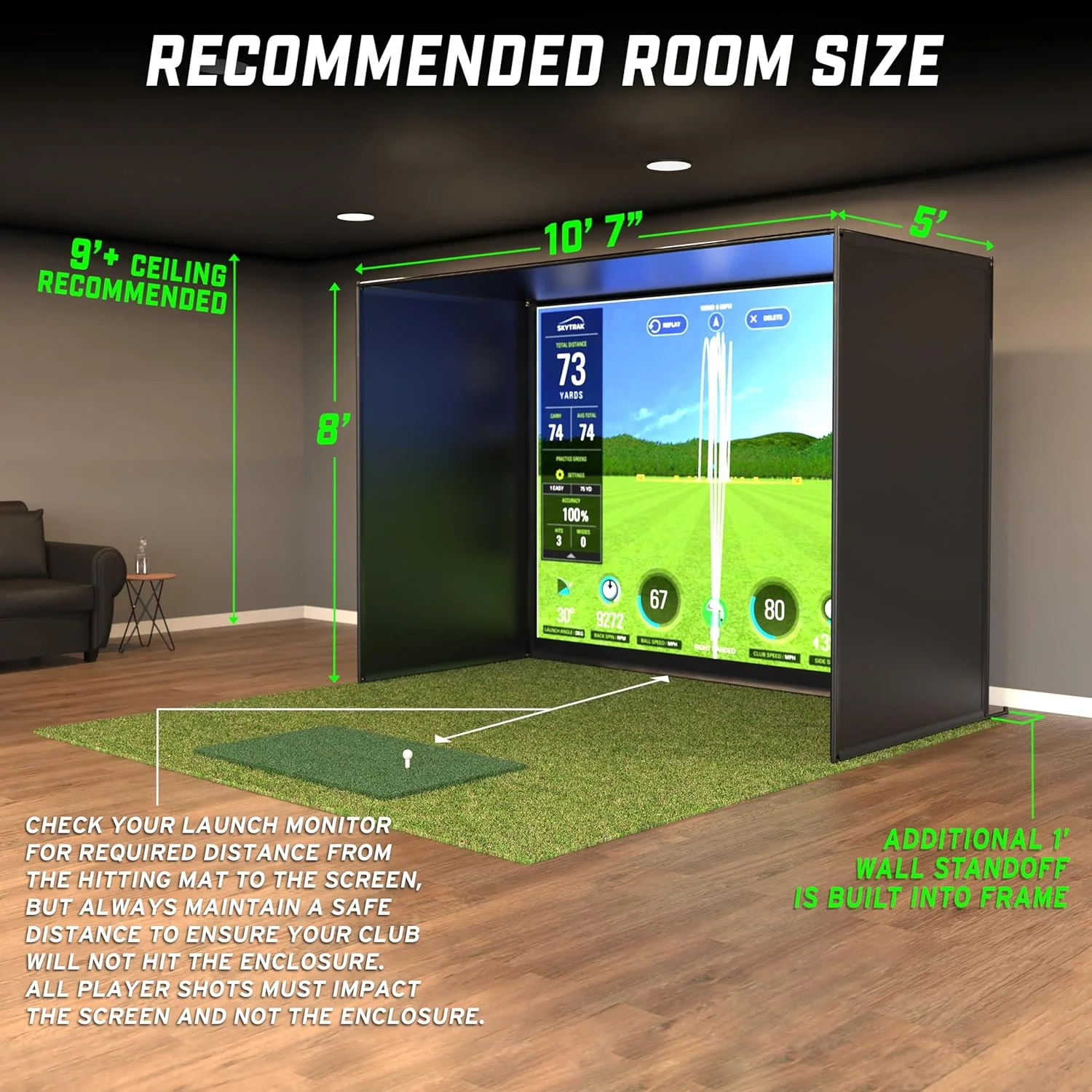 Uneekor EYE Mini W10 Golf Simulator Package