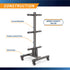 Marcy 6-Peg Olympic Weight Plate Tree and Vertical Bar Holder w/ Wheels | PT-5856