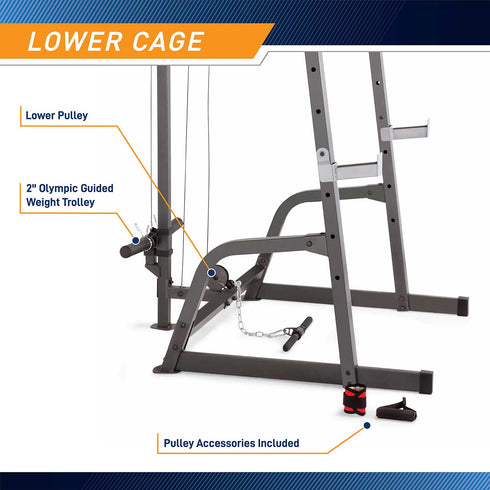 Marcy Pro Deluxe Cage System with Weight Lifting Bench PM 5108 Sparks Fitness Equipment