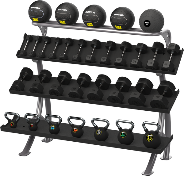 Batca FZ-11 3 Tier 6' Dumbbell/Kettlebell Rack