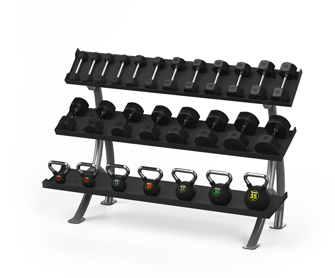 Batca FZ-11 3 Tier 6' Dumbbell/Kettlebell Rack