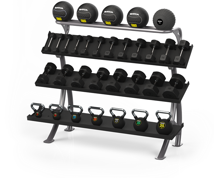 Batca FZ-11 3 Tier 6' Dumbbell/Kettlebell Rack