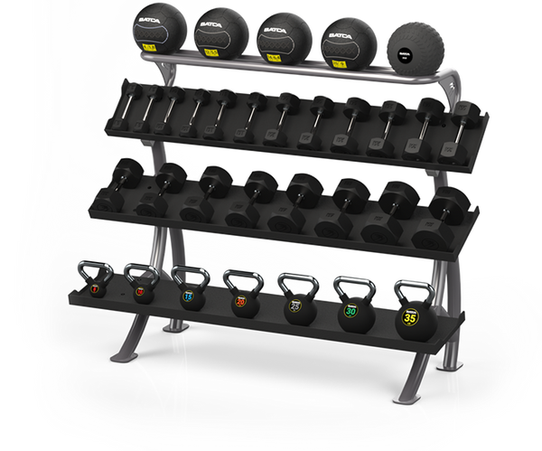 Batca FZ-11 3 Tier 6' Dumbbell/Kettlebell Rack