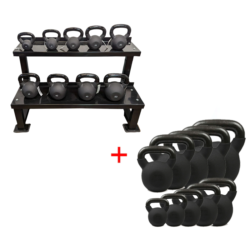 10-50lb Kettlebell Set With Rack